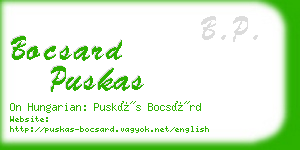 bocsard puskas business card